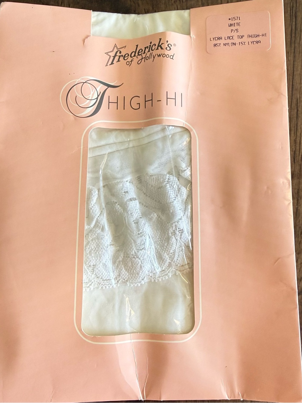Frederick's of Hollywood White Lace Top Thigh-High Hosiery